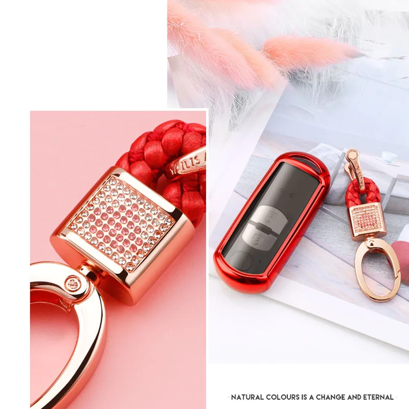 Soft TPU Remote Smart Key Case Cover Bag Holder Chain For Mazda CX-4 CX-5 Axela Atenza Keychain Covers 
Soft TPU Remote Smart Key Case Cover Bag Holder Chain For Mazda CX-4 CX-5 Axela Atenza Keychain Covers