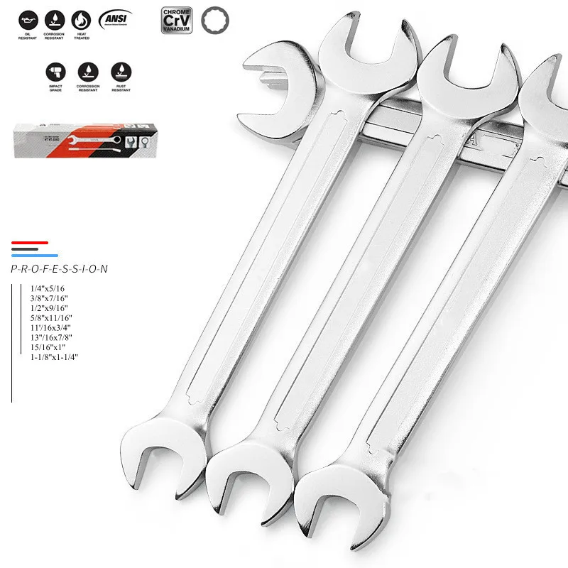 Inch Full Polished Double Open End Extra Long Double Box End Wrench,1/4" to 1" Wrenches Hand Car Motorcycle Repair Tools
Inch Full Polished Double Open End Extra Long Double Box End Wrench,1/4" to 1" Wrenches Hand Car Motorcycle Repair Tools