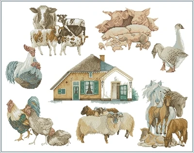 La 22023 Animals in the farm Needlework,For Embroidery,DIY 14CT Unprinted Arts Cross stitch kits Set Cross-Stitching Home Decor
La 22023 Animals in the farm Needlework,For Embroidery,DIY 14CT Unprinted Arts Cross stitch kits Set Cross-Stitching Home Decor