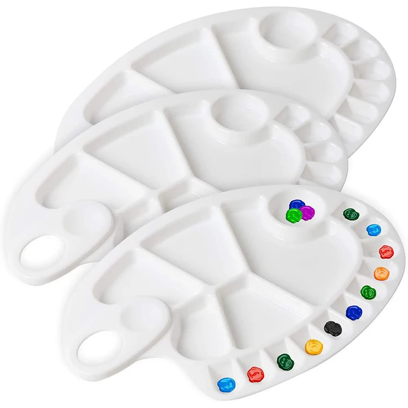 3Pcs Plastic Paint Tray Palettes - Paint Palette Watercolor Mixing Palette For Artist Painting
3Pcs Plastic Paint Tray Palettes - Paint Palette Watercolor Mixing Palette For Artist Painting