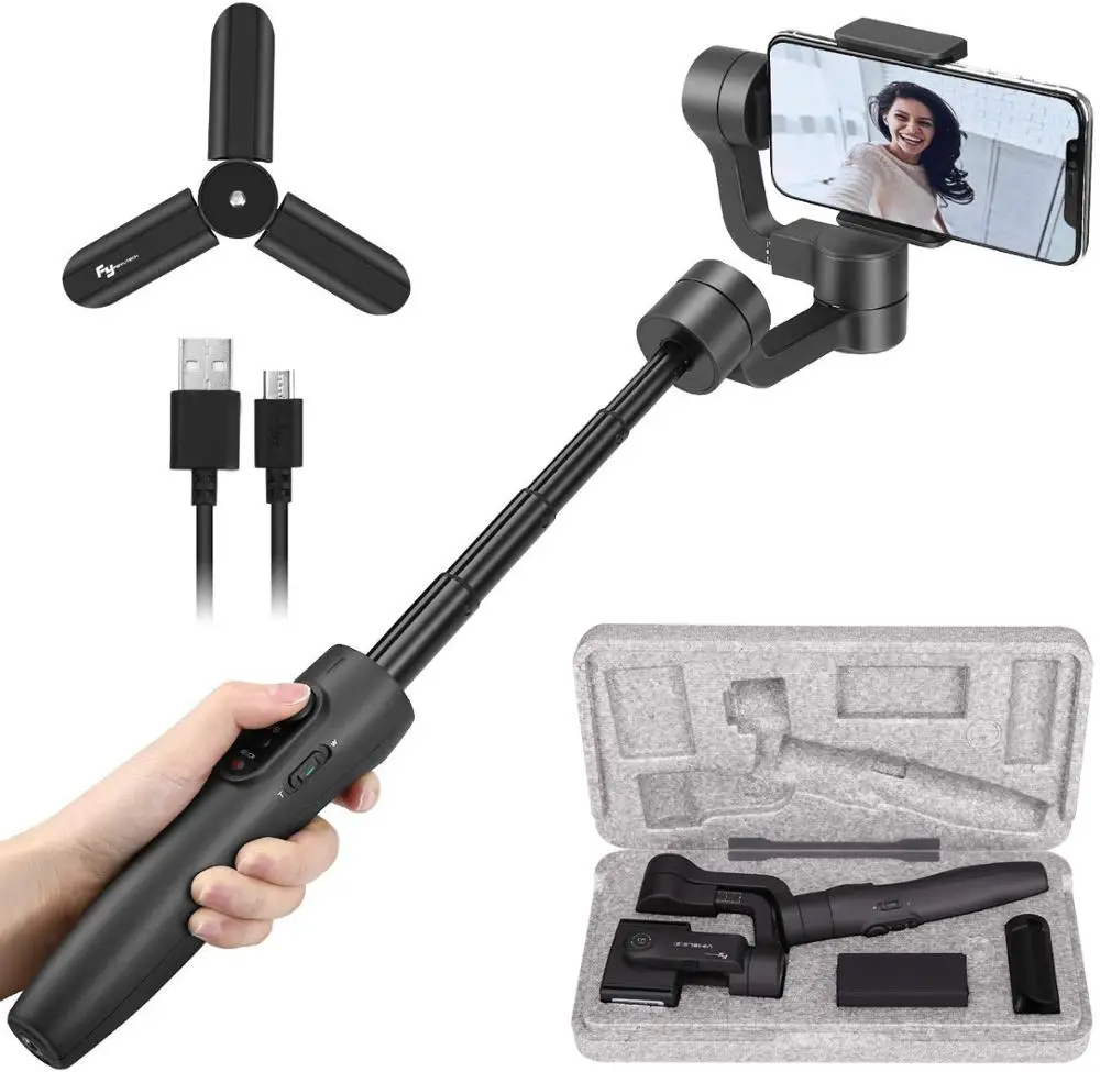 FeiyuTech Vimble 2S 3-AxisExtensible Handheld Gimbal Stabilizer with Extension Pole One KeyOrientationforiPhone 11 XXs 8,Samsung
FeiyuTech Vimble 2S 3-AxisExtensible Handheld Gimbal Stabilizer with Extension Pole One KeyOrientationforiPhone 11 XXs 8,Samsung