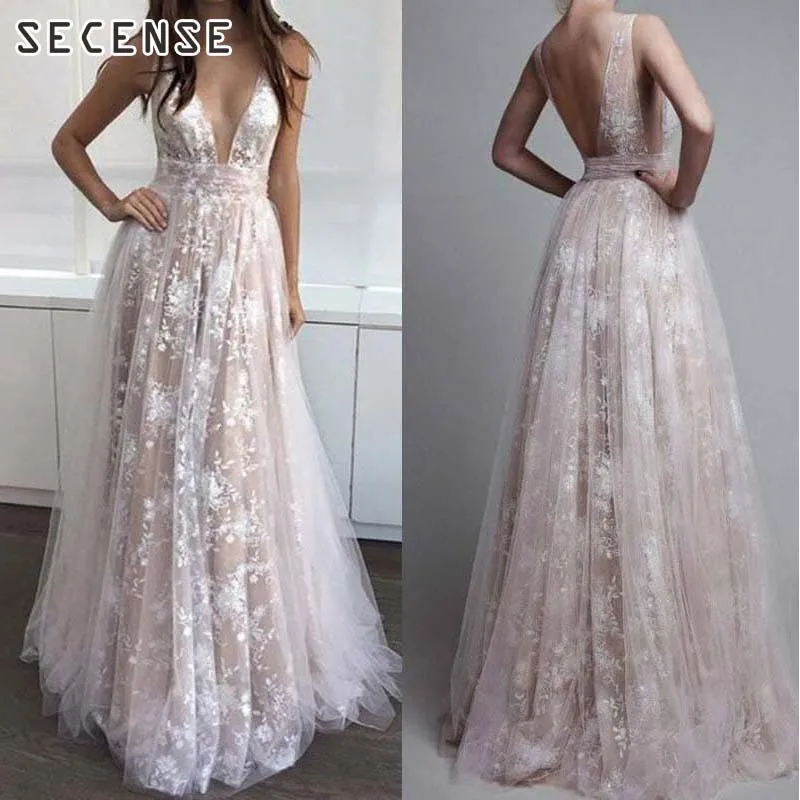 Women Dresses Sexy Deep V Neck Sleeveless Lace Bridesmaid Long Dress Open Back Large Size Elegant Wedding Floral Floor-Length
Women Dresses Sexy Deep V Neck Sleeveless Lace Bridesmaid Long Dress Open Back Large Size Elegant Wedding Floral Floor-Length