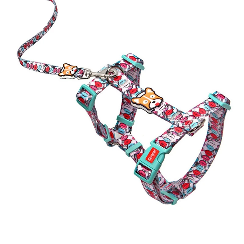 Pet Printed Nylon Dog Harness Small Medium Dog Harness Small Collar Puppy Lead Pet Vest for Pet Dogs Chihuahua Walking Harness 
Pet Printed Nylon Dog Harness Small Medium Dog Harness Small Collar Puppy Lead Pet Vest for Pet Dogs Chihuahua Walking Harness
