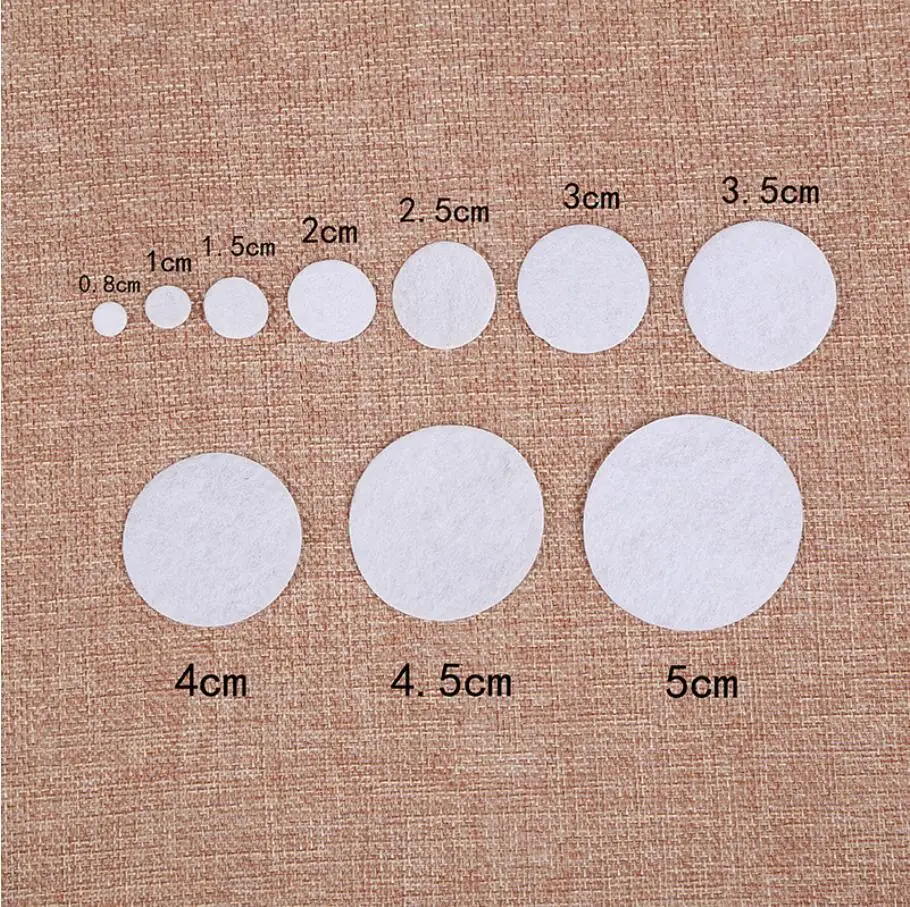 

white felt pad for fabric flower felt pads 1.0cm 1.5cm 2.0cm 2.5cm 3cm 4cm 5cm 6cm 8cm 1000pcs/lot