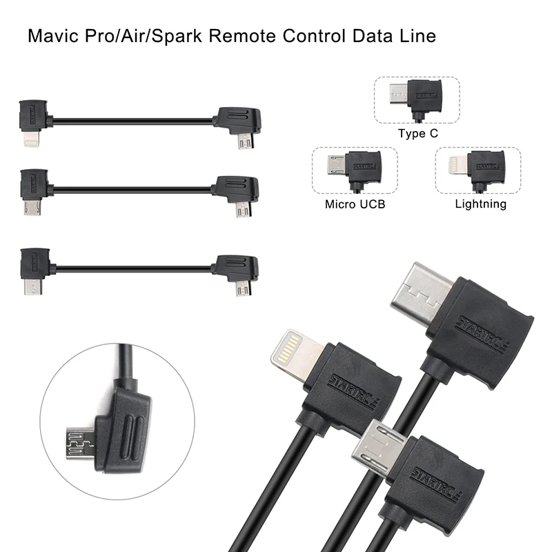 Фото 10 шт. Micro для Lightning на USB Type C кабель передачи данных контроллера DJI mavic air/mavic mini iPhone