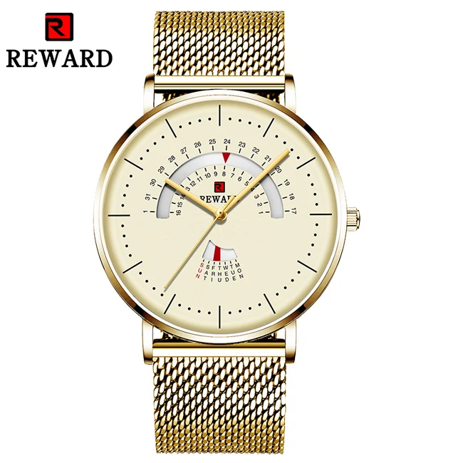 REWARD Gold Men Quartz Watches New Luxury Brand Simple Man Matal Strap Wrist Watch Analog Week Date Waterproof Clock For Male
REWARD Gold Men Quartz Watches New Luxury Brand Simple Man Matal Strap Wrist Watch Analog Week Date Waterproof Clock For Male