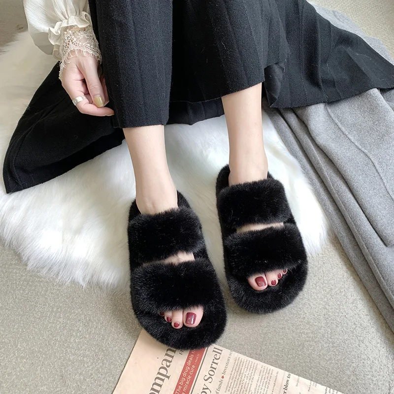 Winter Women House Furry Bedroom Home Slippers Soft Fur Warm Shoes Slip on Flats Female Slides Open Toe Plush Indoor Fashion
Winter Women House Furry Bedroom Home Slippers Soft Fur Warm Shoes Slip on Flats Female Slides Open Toe Plush Indoor Fashion