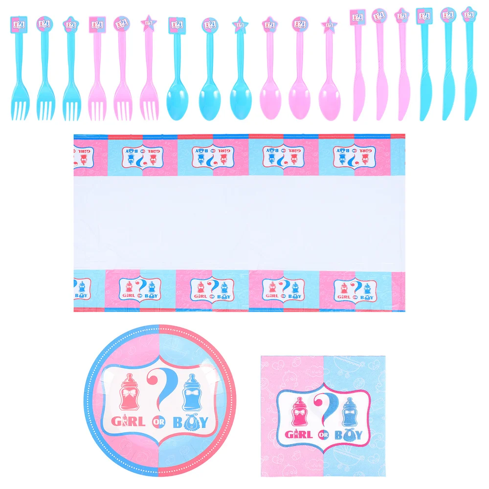 35Pcs Gender Reveal Party Decor Tableware Set with Tablecloth Plate Napkins Fork
35Pcs Gender Reveal Party Decor Tableware Set with Tablecloth Plate Napkins Fork