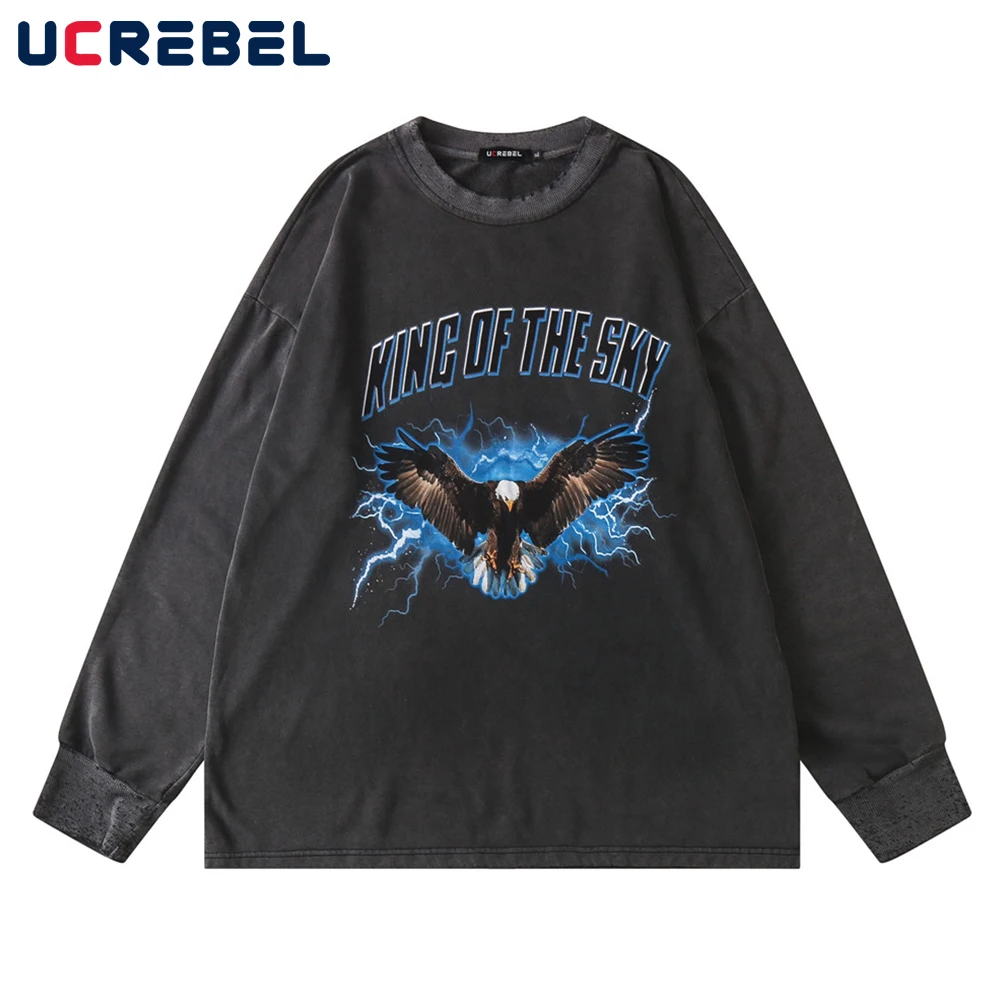 Свитшот мужской Состаренный с принтом орла, Уличная Повседневная одежда, Свободный пуловер с длинным рукавом и круглым вырезом
Свитшот мужской Состаренный с принтом орла, Уличная Повседневная одежда, Свободный пуловер с длинным рукавом и круглым вырезом