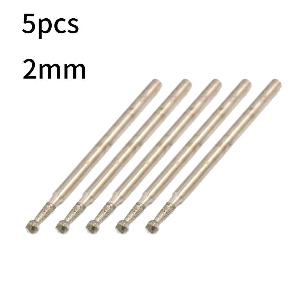 5 Pieces 0.5mm-3mm Ball Round Rotary Diamond Burr Drill Bit 2.35mm Shank Glass Carving Grinding Carving Polishing Drill Bit Set
5 Pieces 0.5mm-3mm Ball Round Rotary Diamond Burr Drill Bit 2.35mm Shank Glass Carving Grinding Carving Polishing Drill Bit Set