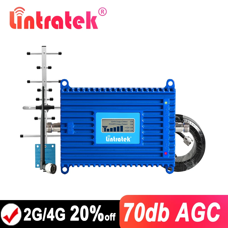 Lintratek 2G 4G 800 1800 2600 усилитель сигнала GSM 3G 900 AGC сигнала/ретранслятор/Мобильный