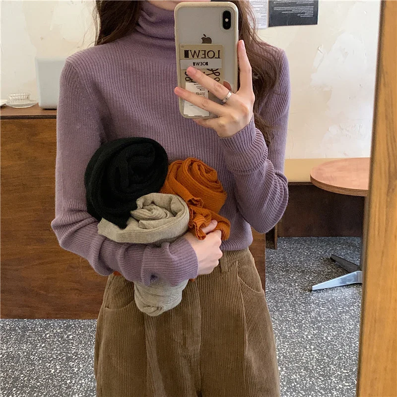 Студенческий свитер с высоким воротником и длинным рукавом, Женская Осенняя новая рубашка 2021, корейский облегающий внутренний топ
Студенческий свитер с высоким воротником и длинным рукавом, Женская Осенняя новая рубашка 2021, корейский облегающий внутренний топ