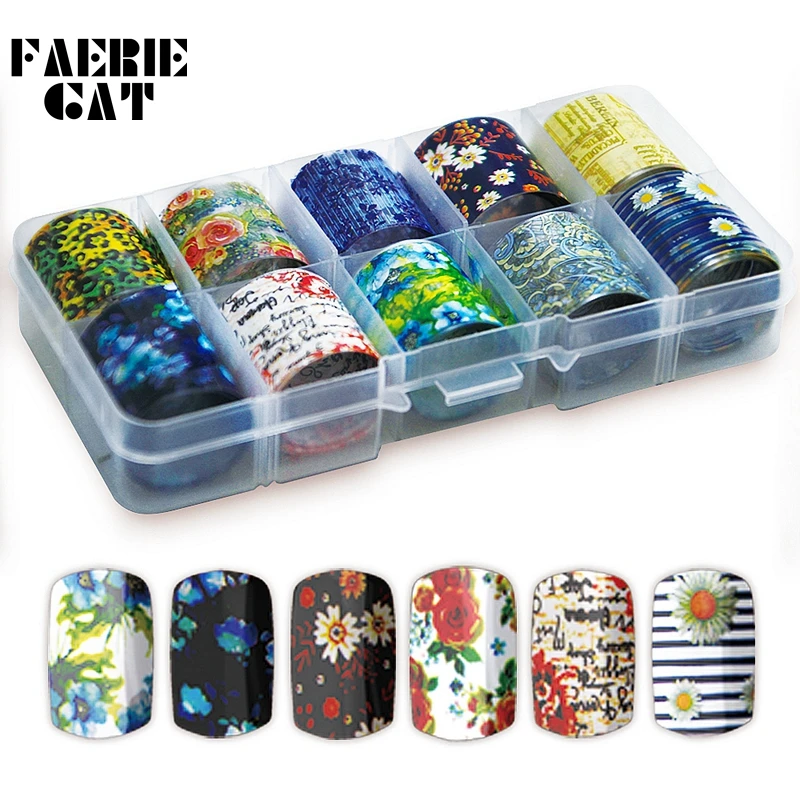 10 Rolls/Box Nail Transfer Foils Charm Flowers/Europe Letter Nail Stickers Starry Paper Daisy Leopard Decal Nail Art Decorations
10 Rolls/Box Nail Transfer Foils Charm Flowers/Europe Letter Nail Stickers Starry Paper Daisy Leopard Decal Nail Art Decorations