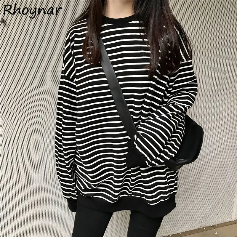 Sweatshirts Women Spring Korean Style Loose Retros Striped Long Sleeve Student Couple Lazy Fashion Basic O-neck Bf Casual Unisex
Sweatshirts Women Spring Korean Style Loose Retros Striped Long Sleeve Student Couple Lazy Fashion Basic O-neck Bf Casual Unisex