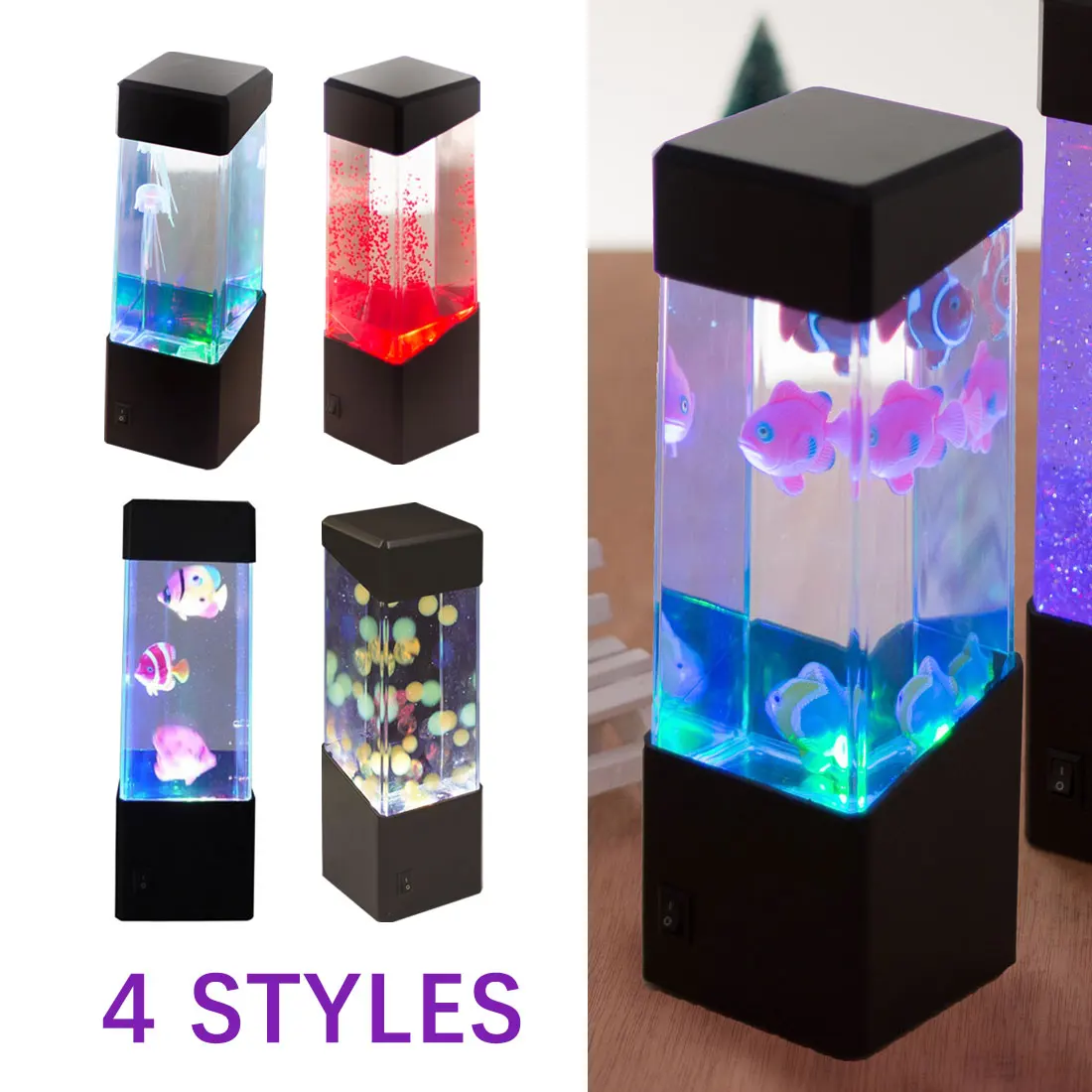 LED Night Light Fantasy Jellyfish USB Power/Battery Powered Color Changing Jellyfish Tank Aquarium Led Lamp Relaxing Mood Lamp
LED Night Light Fantasy Jellyfish USB Power/Battery Powered Color Changing Jellyfish Tank Aquarium Led Lamp Relaxing Mood Lamp