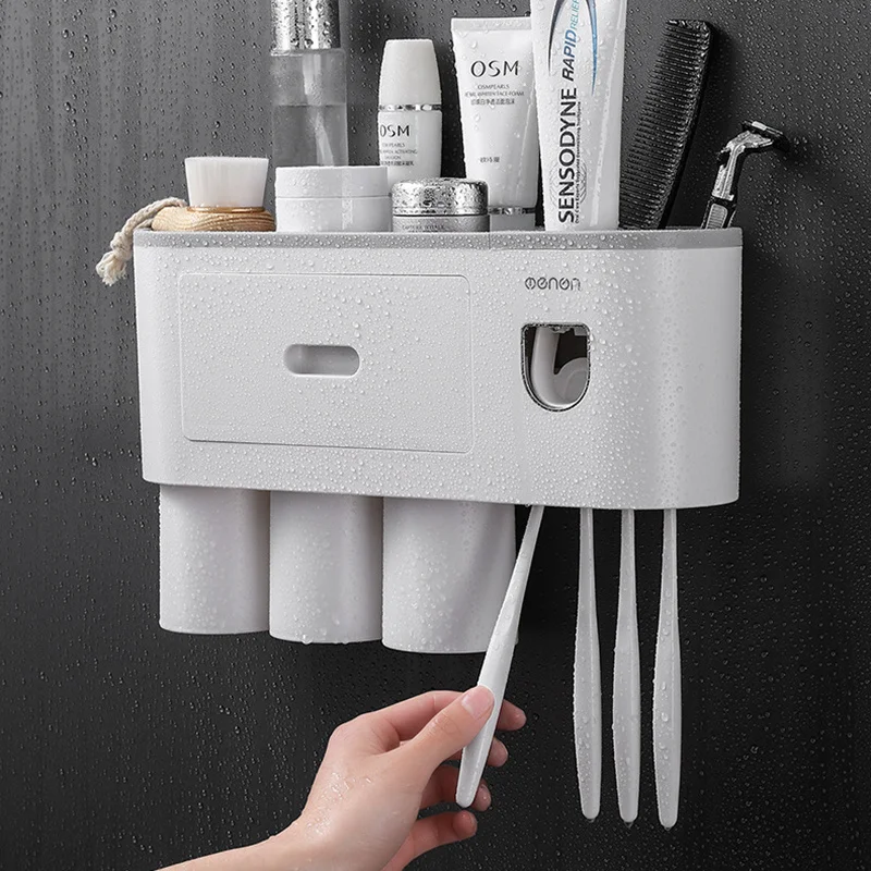 Magnetic Toothbrush Holder Adsorption Inverted Double Automatic Toothpaste Squeezer Dispenser Storage Rack Bathroom Accessories
Magnetic Toothbrush Holder Adsorption Inverted Double Automatic Toothpaste Squeezer Dispenser Storage Rack Bathroom Accessories