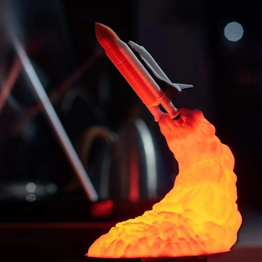 3D принт космический челнок ночника луна лампа USB зарядка светодиодный ночной