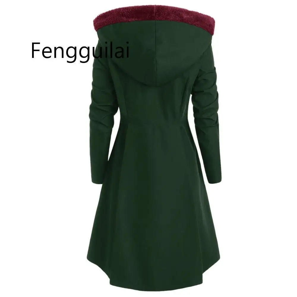 XL~4XL Women Plus Size Asymmetric Fleece Hooded Single Breasted Long Drap Buttons Gothic Coat Manteau Femme Trench Coat Black
XL~4XL Women Plus Size Asymmetric Fleece Hooded Single Breasted Long Drap Buttons Gothic Coat Manteau Femme Trench Coat Black