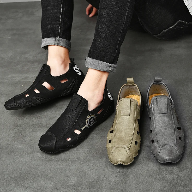 2021 Men's Soft Leather Casual Shoes Luxury Brand Fashion Summer Loafers Moccasins Breathable Non-Slip Driving Shoes Big Size 48 
2021 Men's Soft Leather Casual Shoes Luxury Brand Fashion Summer Loafers Moccasins Breathable Non-Slip Driving Shoes Big Size 48