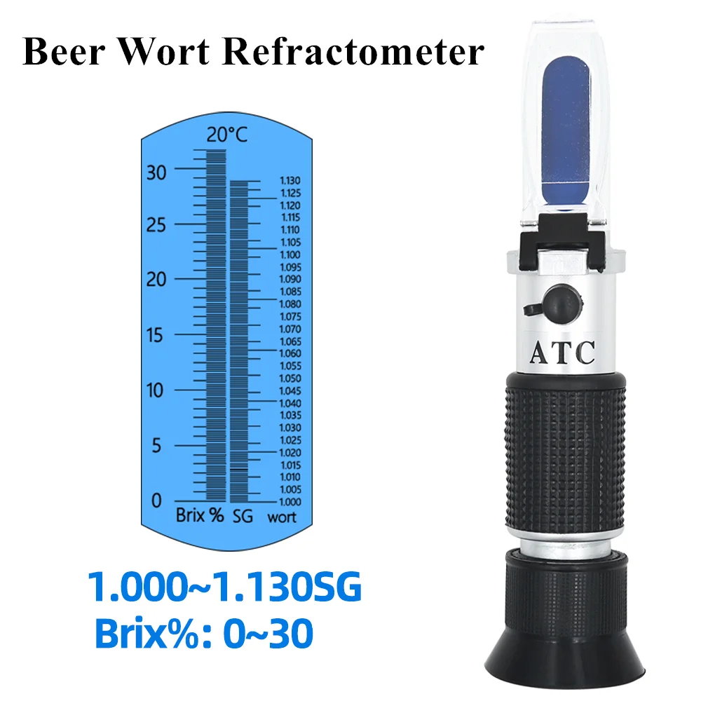Рефрактометр Beer Wort с двойной шкалой удельный вес 1 000 300 и БРИКС 0 32% ATC сахар пищевая