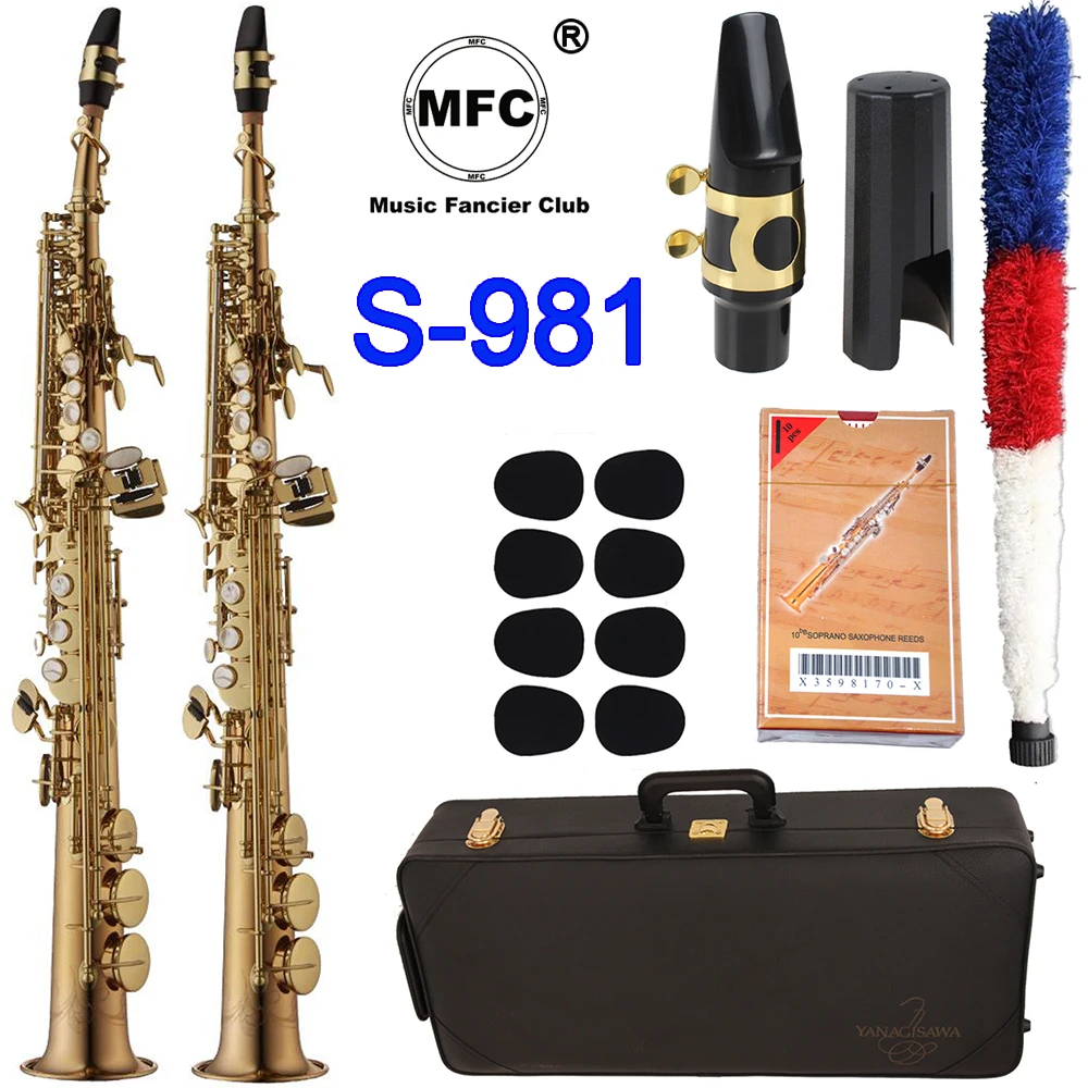 MFC Soprano Saxophone S-981 Gold Lacquer Sax Soprano Mouthpiece Ligature Reeds Neck Musical Instrument Accessories
MFC Soprano Saxophone S-981 Gold Lacquer Sax Soprano Mouthpiece Ligature Reeds Neck Musical Instrument Accessories