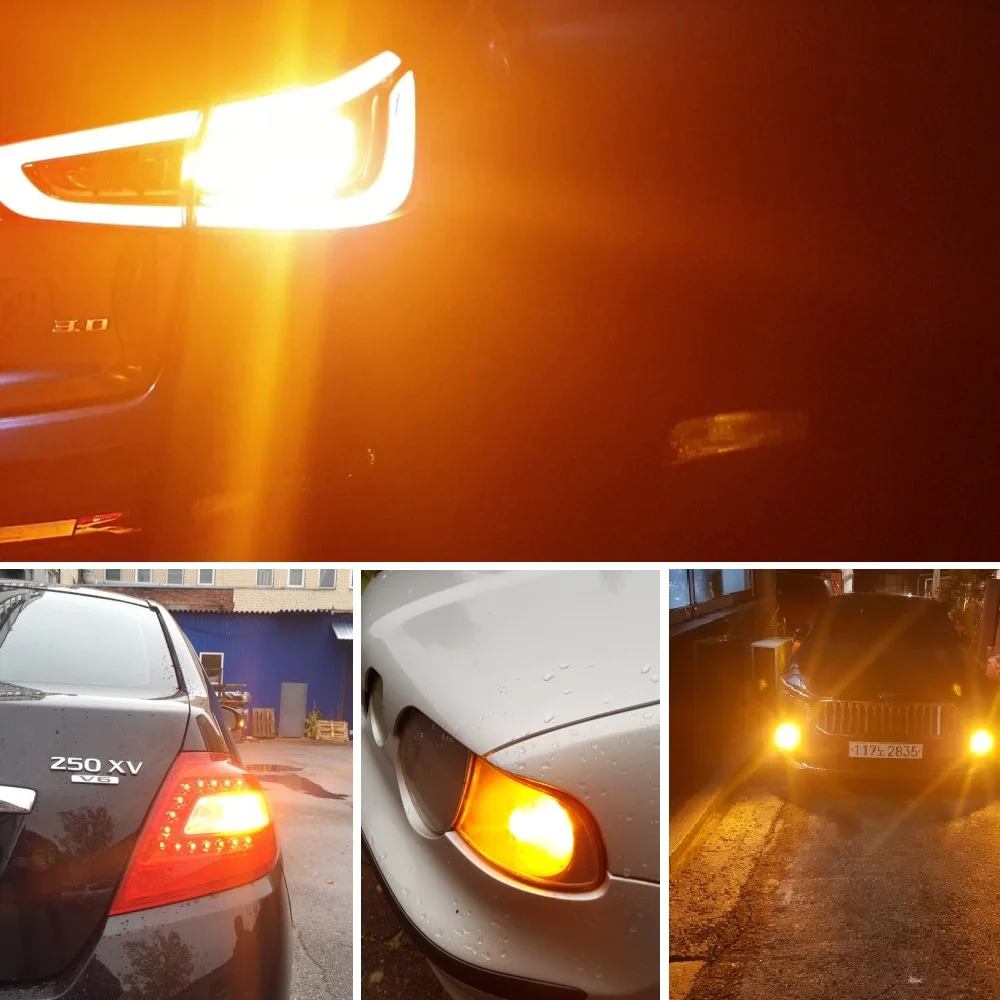 Светодиодные лампы AUXITO T20 W21W WY21W 7440 7440NA 25SMD для указателей поворота 2x 1500LM без