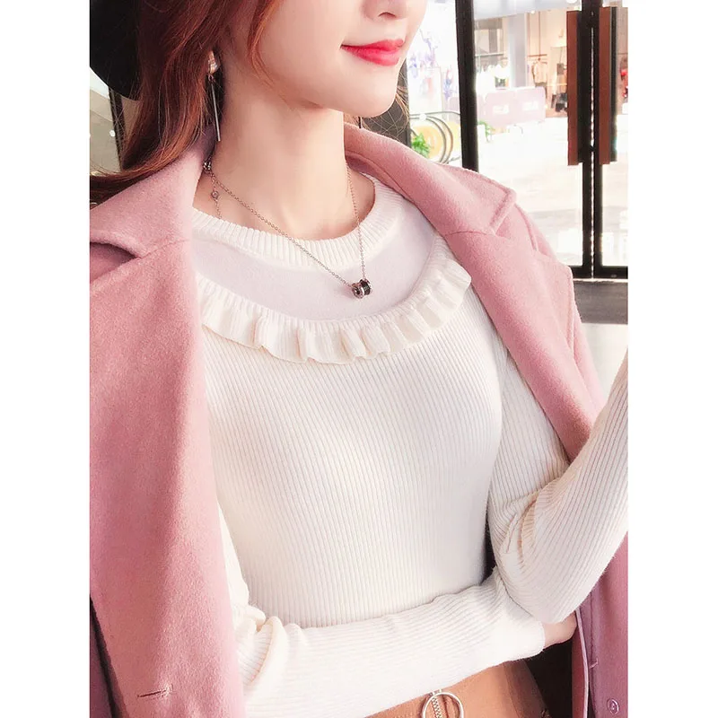 Women's Knit Sweater Spring Autumn Winter Warm Tight Sweater Long Sleeve Ruffled Turtleneck Slim Sweater Bottoming Shirt Women
Women's Knit Sweater Spring Autumn Winter Warm Tight Sweater Long Sleeve Ruffled Turtleneck Slim Sweater Bottoming Shirt Women