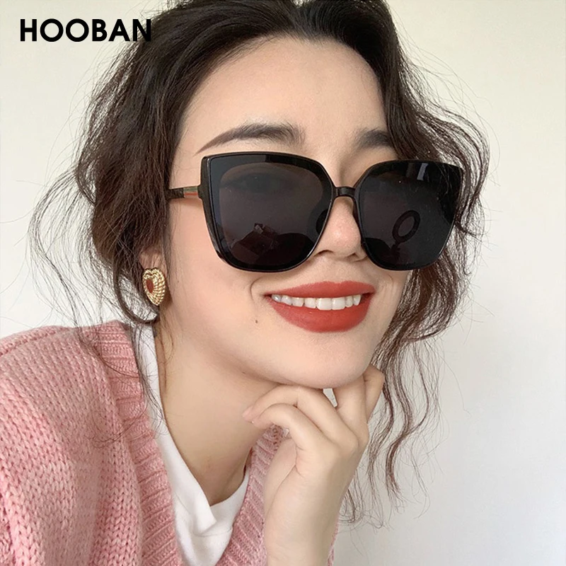 Женские солнцезащитные очки с кошачьим глазом HOOBAN брендовые дизайнерские в