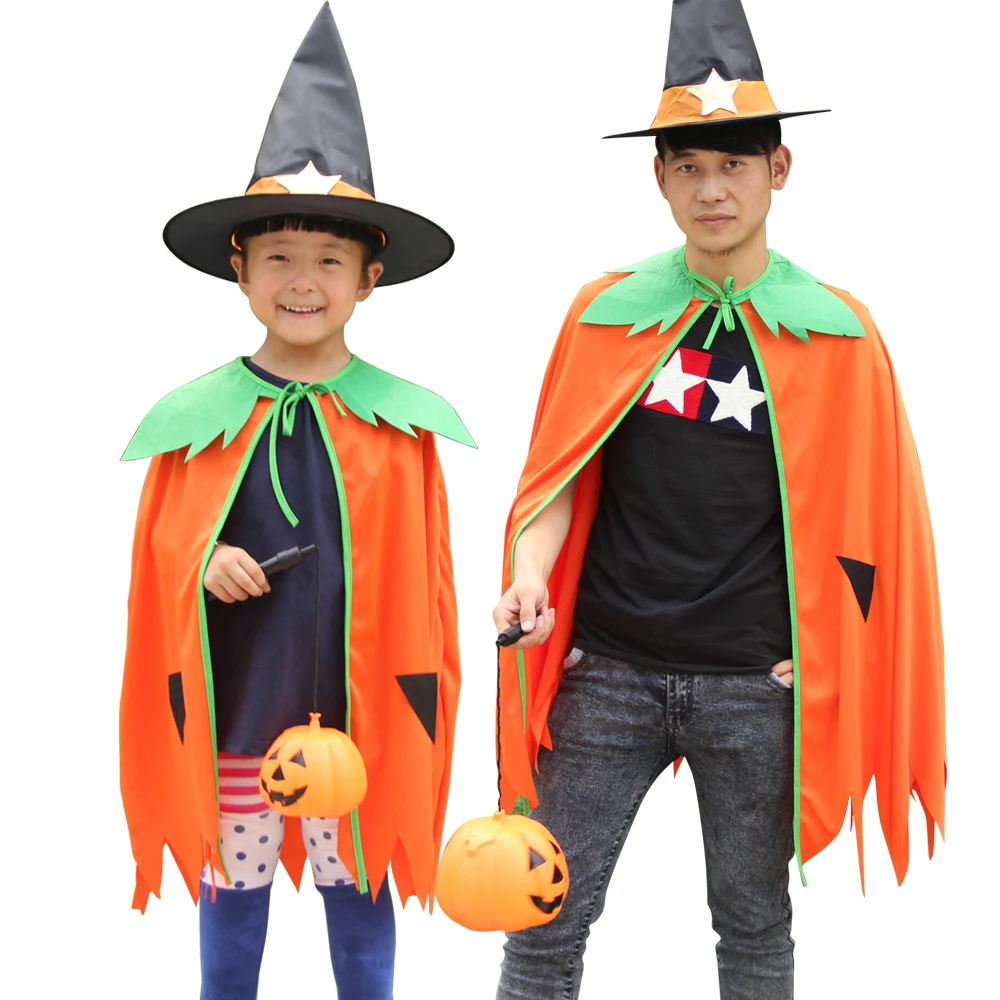 Halloween New Arrival Pumpkin Cloak Attached Hat Fancy Dress Party Adults Kids Outfits Dress Up
Halloween New Arrival Pumpkin Cloak Attached Hat Fancy Dress Party Adults Kids Outfits Dress Up