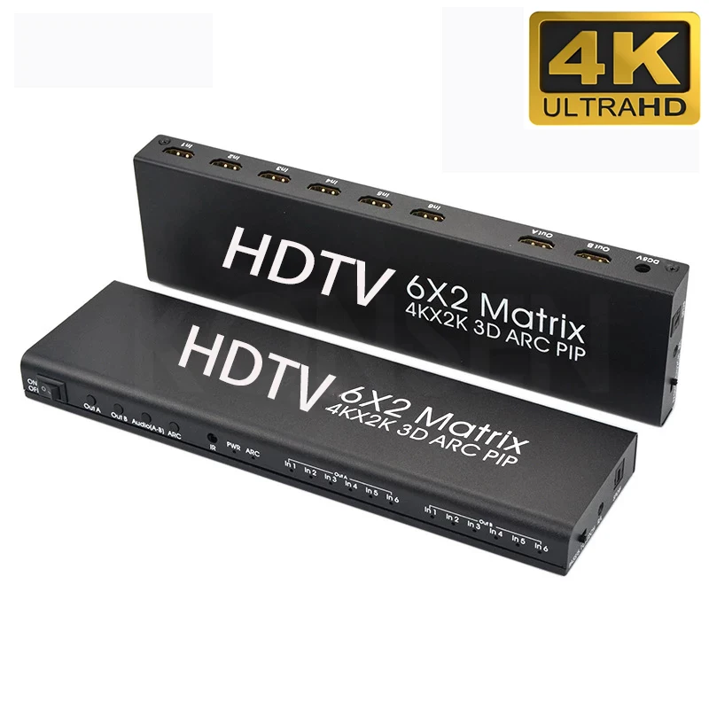 HDMI-совместимая матрица 6x2/4x2 Переключатель 1080P разветвитель 6 в 2 с дистанционным управлением 4K/30 Гц переключатели высокой четкости 3,5 мм стер...
HDMI-совместимая матрица 6x2/4x2 Переключатель 1080P разветвитель 6 в 2 с дистанционным управлением 4K/30 Гц переключатели высокой четкости 3,5 мм стер...