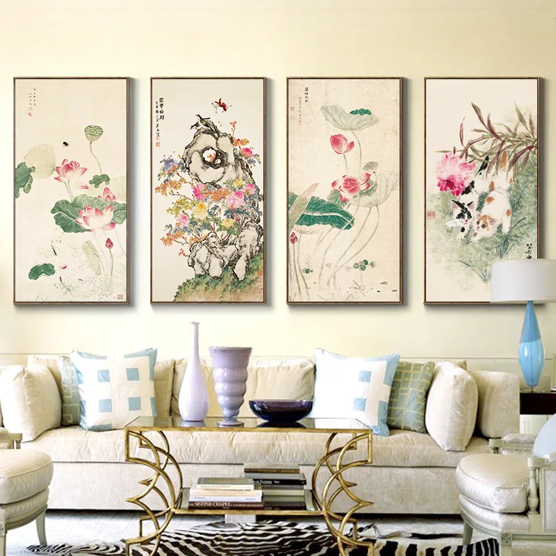 New Chinese Style Posters And Prints Folk Custom Canvas Painting Flowers Cat Wall Art Pictures For Living Room Modern Home Decor
New Chinese Style Posters And Prints Folk Custom Canvas Painting Flowers Cat Wall Art Pictures For Living Room Modern Home Decor