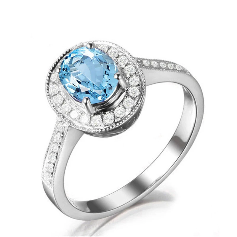 Sky Blue Topaz Halo Engagement Ring 1 Ct Oval Cut Gemstone Fine Jewelry Solid 925 Sterling Silver Rings for Women
Sky Blue Topaz Halo Engagement Ring 1 Ct Oval Cut Gemstone Fine Jewelry Solid 925 Sterling Silver Rings for Women