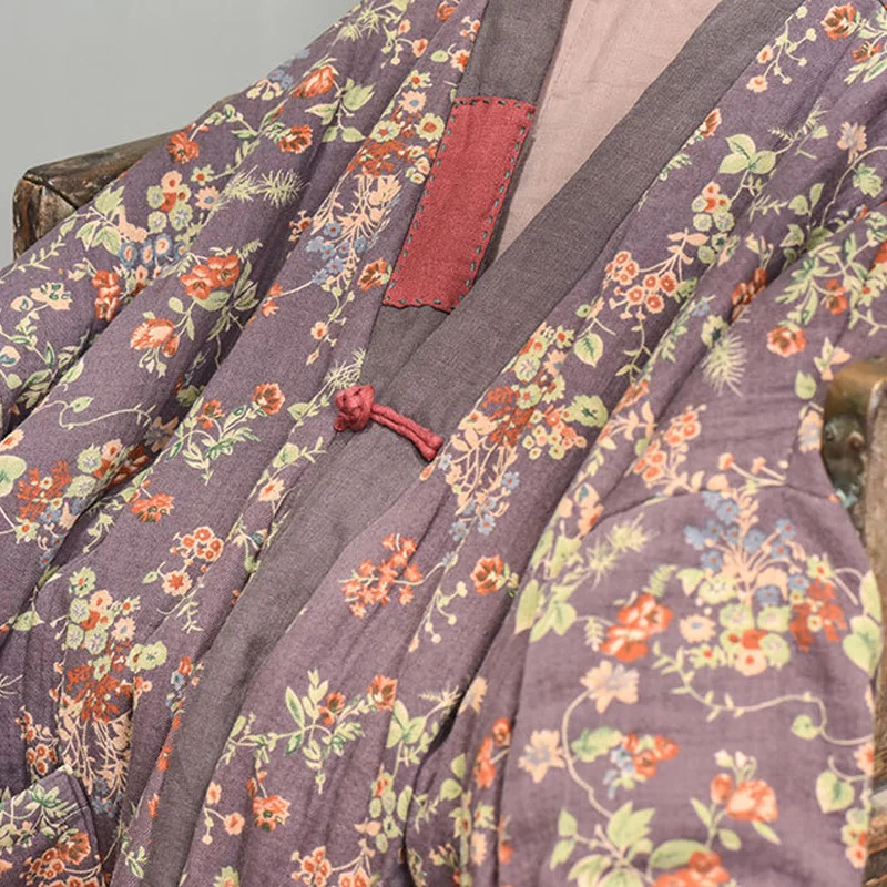 Women Vintage Print Floral Parkas Cotton Linen Coats Button V-Neck Long Sleeve 2020 Winter New Warm Female Long Coats 
Women Vintage Print Floral Parkas Cotton Linen Coats Button V-Neck Long Sleeve 2020 Winter New Warm Female Long Coats