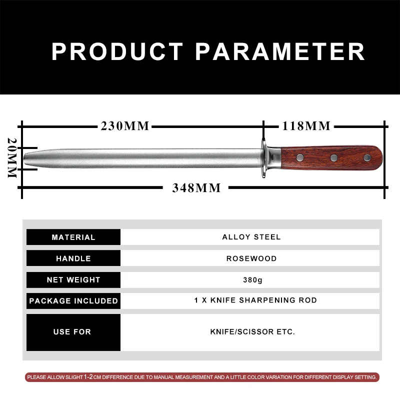 Professional Alloy Steel Round Shank Sharpening Rod Kitchen Knife Sharpener Knife Shears Scissors Sharpening Stick Honing Steel
Professional Alloy Steel Round Shank Sharpening Rod Kitchen Knife Sharpener Knife Shears Scissors Sharpening Stick Honing Steel
