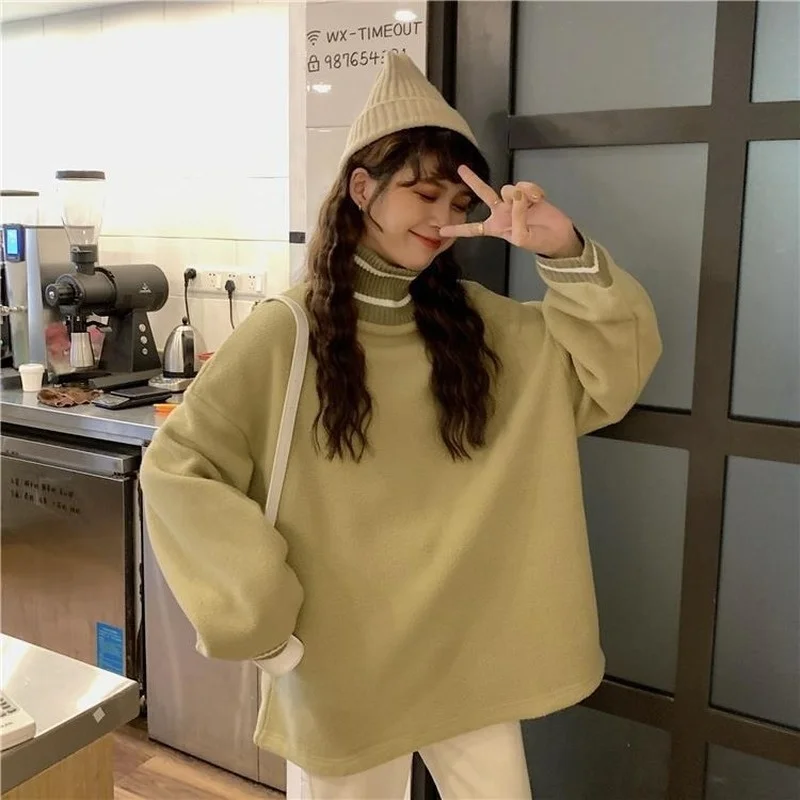 Pullovers Winter Thicker Korean Girls Turtleneck Knitted Sweater Women Elegant Preppy Students Warm Fashion New Womens Knitwear
Pullovers Winter Thicker Korean Girls Turtleneck Knitted Sweater Women Elegant Preppy Students Warm Fashion New Womens Knitwear