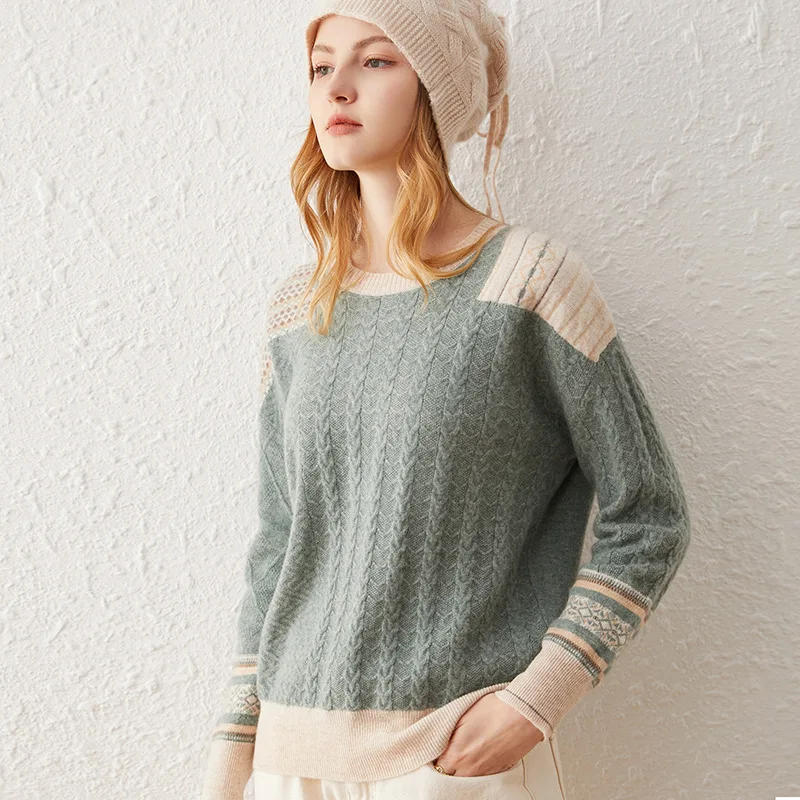 Шерстяной кашемировый свитер Женский Пуловер зеленый фиолетовый розовый круглый вырез Высокое качество теплая мягкая однотонная натураль... 
Шерстяной кашемировый свитер Женский Пуловер зеленый фиолетовый розовый круглый вырез Высокое качество теплая мягкая однотонная натураль...