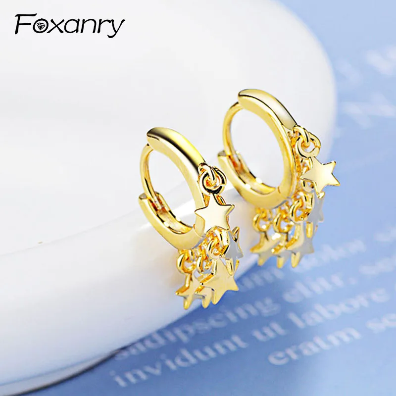 

Evimi Prevent Allergy Terndy Tassel Stars Earrings 925 Standard Silver Wedding Earring Jewelry for Women Couples Party Gifts