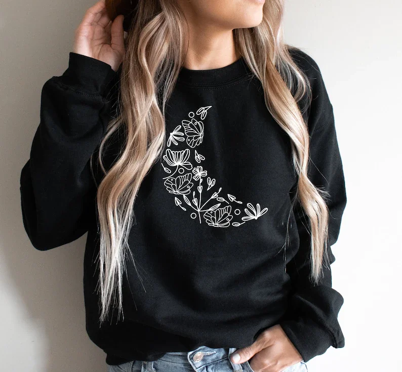ZBBRDD 2021 Autumn Woman's versize Female Loose Cotton Solid Thicken Warm Women Sweatshirts Lady Floral Crescent Moon Flower
ZBBRDD 2021 Autumn Woman's versize Female Loose Cotton Solid Thicken Warm Women Sweatshirts Lady Floral Crescent Moon Flower