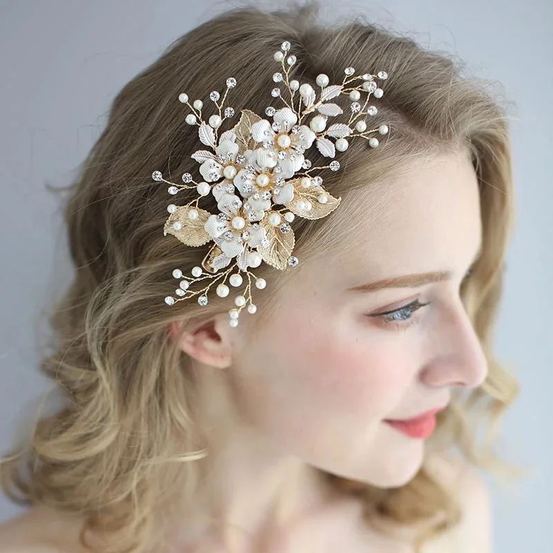 Pearls Bridal Hair Clips Hair Jewelry Handmade Leaf Wedding Headpiece Women Hair Accessories Party Prom Headdress 
Pearls Bridal Hair Clips Hair Jewelry Handmade Leaf Wedding Headpiece Women Hair Accessories Party Prom Headdress