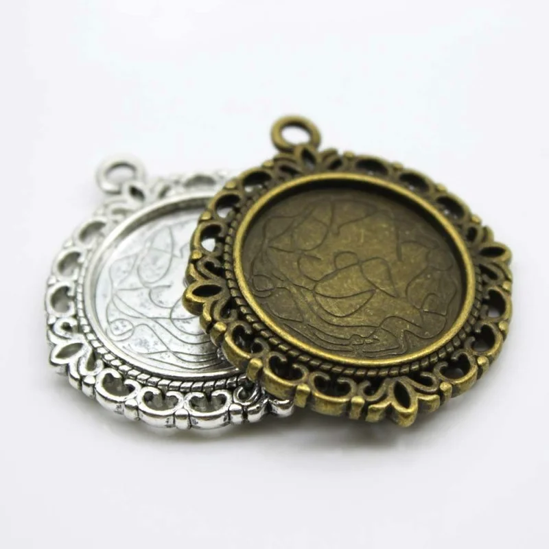 2pcs 25mm Necklace Pendant Setting Double Side Silver Antique Bronze Color Cabochon Cameo Base Tray Blank Jewelry Finding
2pcs 25mm Necklace Pendant Setting Double Side Silver Antique Bronze Color Cabochon Cameo Base Tray Blank Jewelry Finding