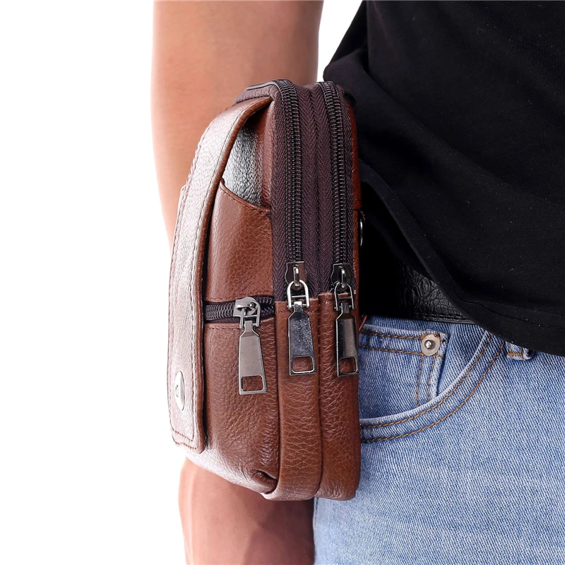 High Quality Men Waist Bag Retro Simple Mobile Phone Case Button Zipper PU Leather Waist Bag Outdoor Travel Waist Bag Wallet
High Quality Men Waist Bag Retro Simple Mobile Phone Case Button Zipper PU Leather Waist Bag Outdoor Travel Waist Bag Wallet