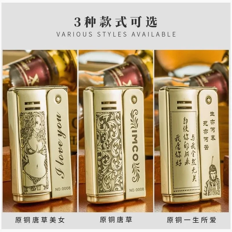 IMCO Vintage Brass Deep Carved Vintage Windbreak Creative Personality Kerosene Lighters
IMCO Vintage Brass Deep Carved Vintage Windbreak Creative Personality Kerosene Lighters