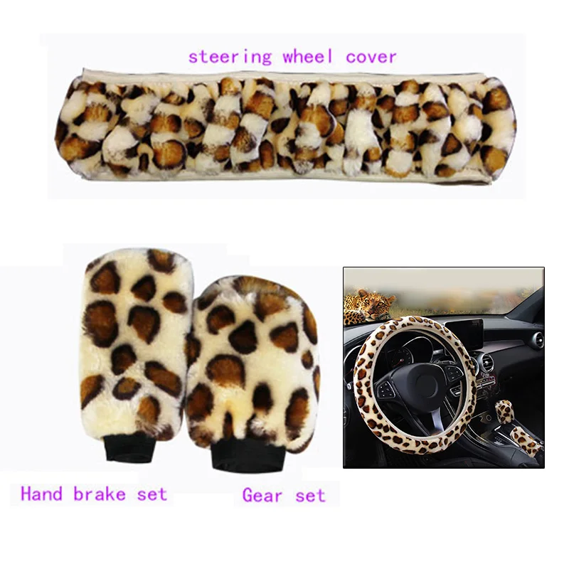 Set Steering wheel cover Universal Handbrake Interior Leopard Print Accessories New
Set Steering wheel cover Universal Handbrake Interior Leopard Print Accessories New