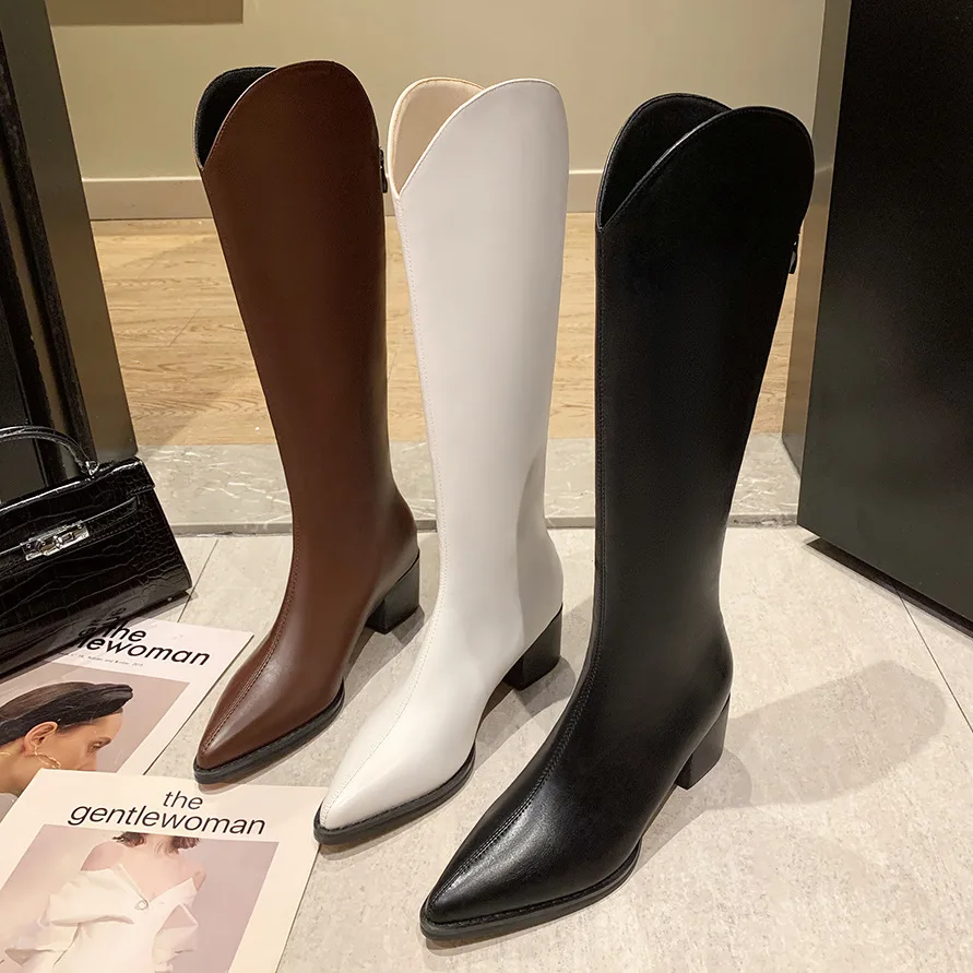 NO.55 Shoes New Knee High Boots Women Square Heel Casual Spring Long Boot Ladies Pointed Toe Zip Fashion Cool Knight Bootties
NO.55 Shoes New Knee High Boots Women Square Heel Casual Spring Long Boot Ladies Pointed Toe Zip Fashion Cool Knight Bootties