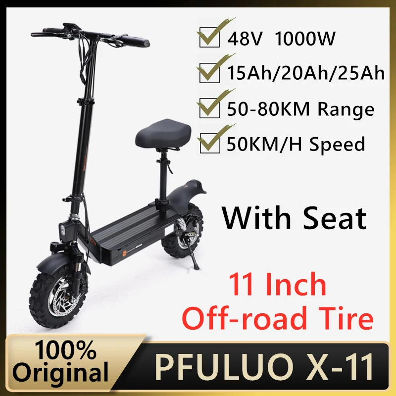 Складной двухколесный скутер PFULUO с сиденьем, 48 В, 1000 Вт, 11 дюймов
Складной двухколесный скутер PFULUO с сиденьем, 48 В, 1000 Вт, 11 дюймов
