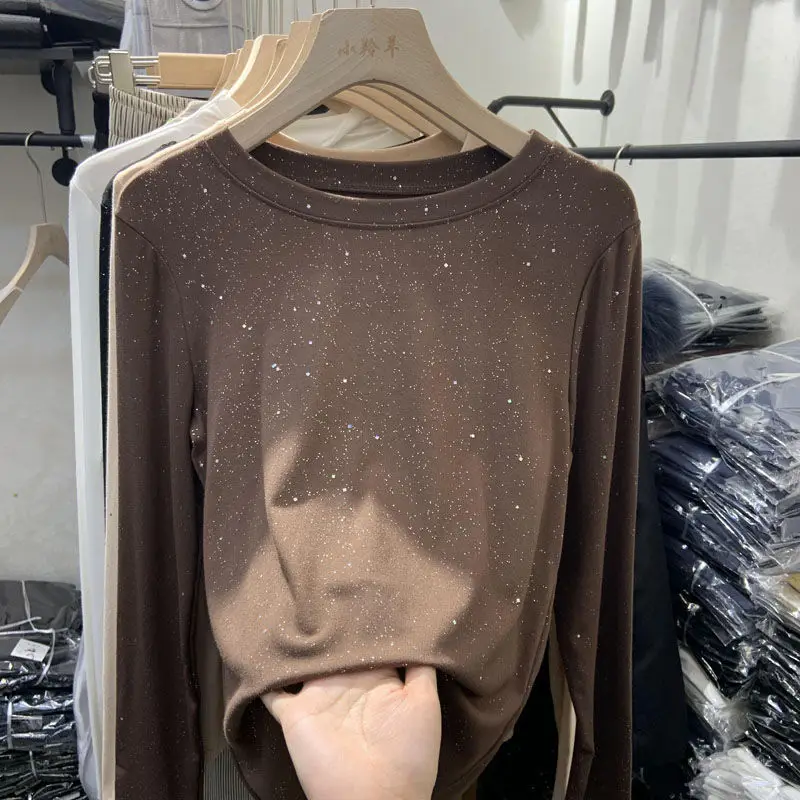 Woman Tshirts Women's Cotton Shiny Long-Sleeved T-shirt Autumn Top Tops Mujer Camisetas
Woman Tshirts Women's Cotton Shiny Long-Sleeved T-shirt Autumn Top Tops Mujer Camisetas