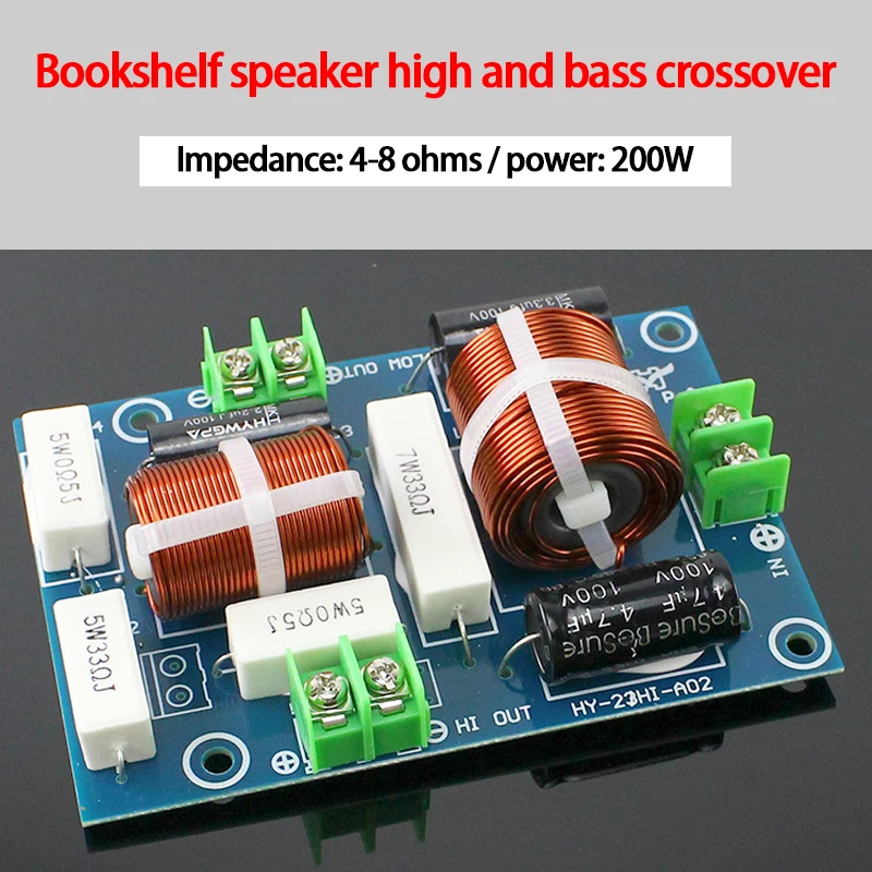KYYSLB 4-8 Ohm 200W Bookshelf Speaker Crossover Audio High and Low Bass Two-way HIFI Fever Speaker Crossover
KYYSLB 4-8 Ohm 200W Bookshelf Speaker Crossover Audio High and Low Bass Two-way HIFI Fever Speaker Crossover