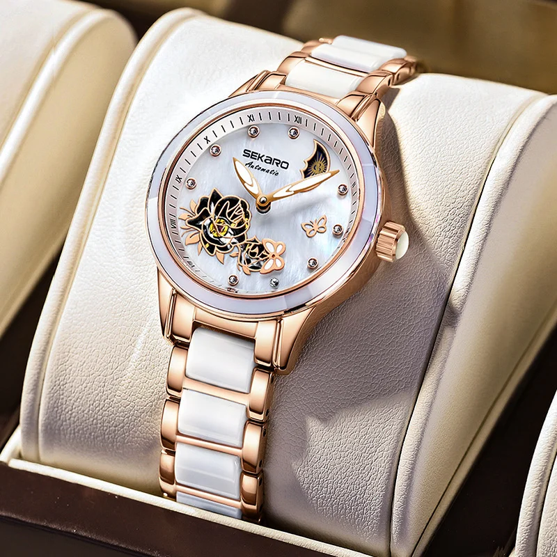 2020 Butterfly Ceramic Clock Women's Wristwatches Sapphire Crystal Female Watch Lady's Dress Mechanical Watches Relogio Feminin
2020 Butterfly Ceramic Clock Women's Wristwatches Sapphire Crystal Female Watch Lady's Dress Mechanical Watches Relogio Feminin