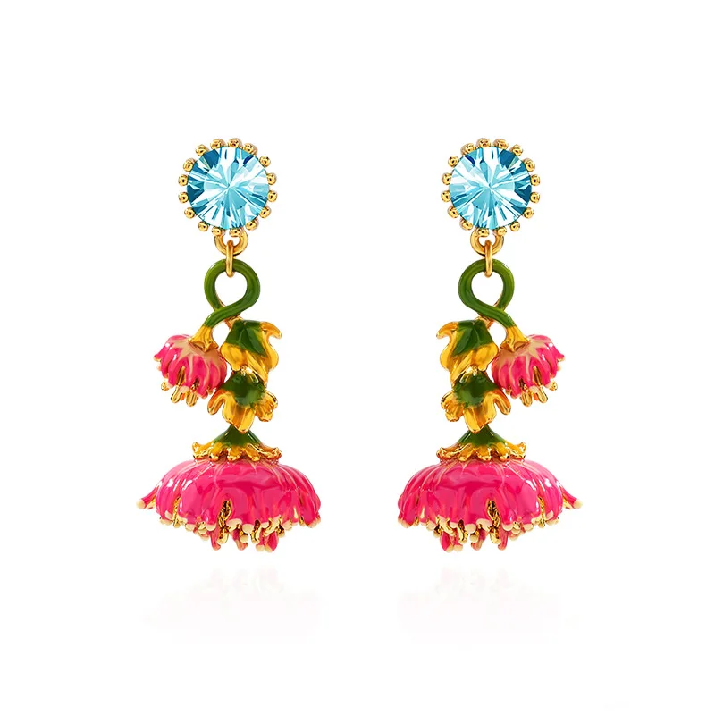 New Shangxin Sea Anemone Silver Needle Stud Earrings Hand-painted Enamel Pink Flower Earrings Earrings Without Piercing Ear Clip
New Shangxin Sea Anemone Silver Needle Stud Earrings Hand-painted Enamel Pink Flower Earrings Earrings Without Piercing Ear Clip