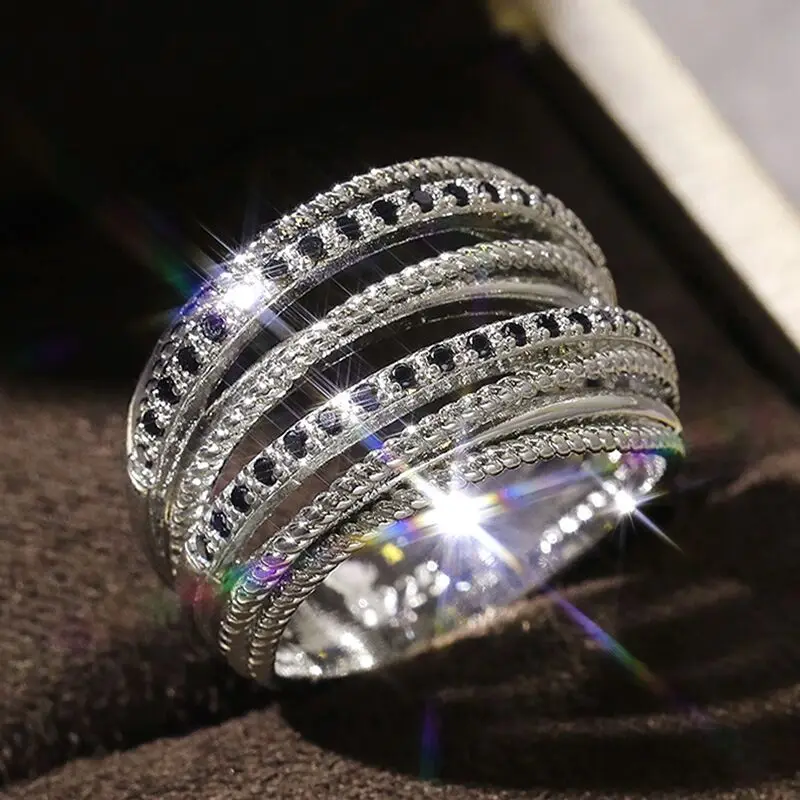 Multi-Storey Cross Crystal Silver Rings for Women Hand Jewelry Ring Female Engagement Ring Femme Ladies Simple Rings For Gifts
Multi-Storey Cross Crystal Silver Rings for Women Hand Jewelry Ring Female Engagement Ring Femme Ladies Simple Rings For Gifts